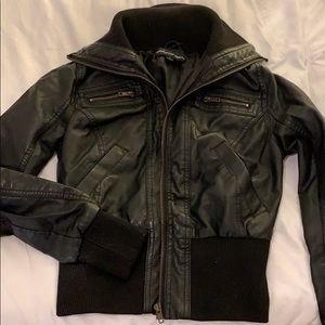 Black leather jacket